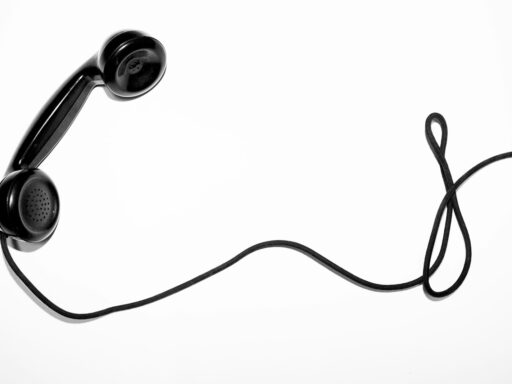 black corded telephone